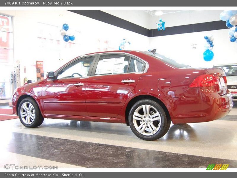 Ruby Red / Black 2009 Kia Optima SX