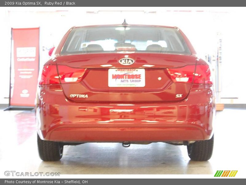 Ruby Red / Black 2009 Kia Optima SX