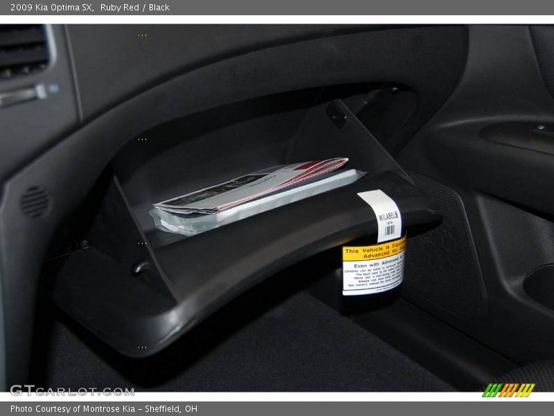 Ruby Red / Black 2009 Kia Optima SX