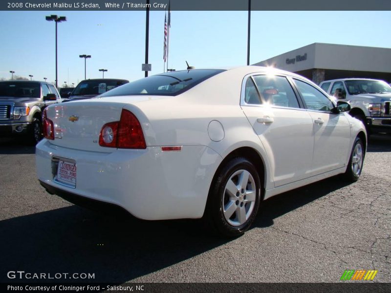 White / Titanium Gray 2008 Chevrolet Malibu LS Sedan