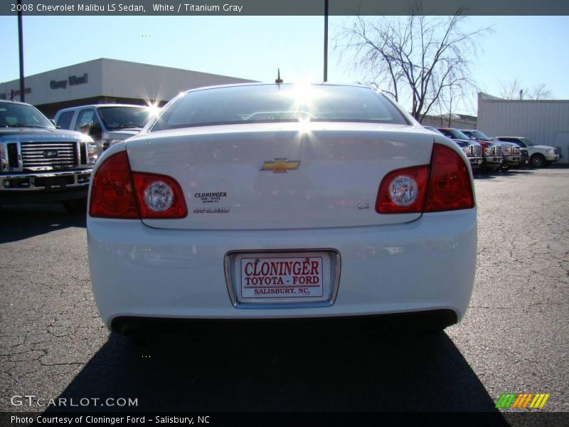 White / Titanium Gray 2008 Chevrolet Malibu LS Sedan