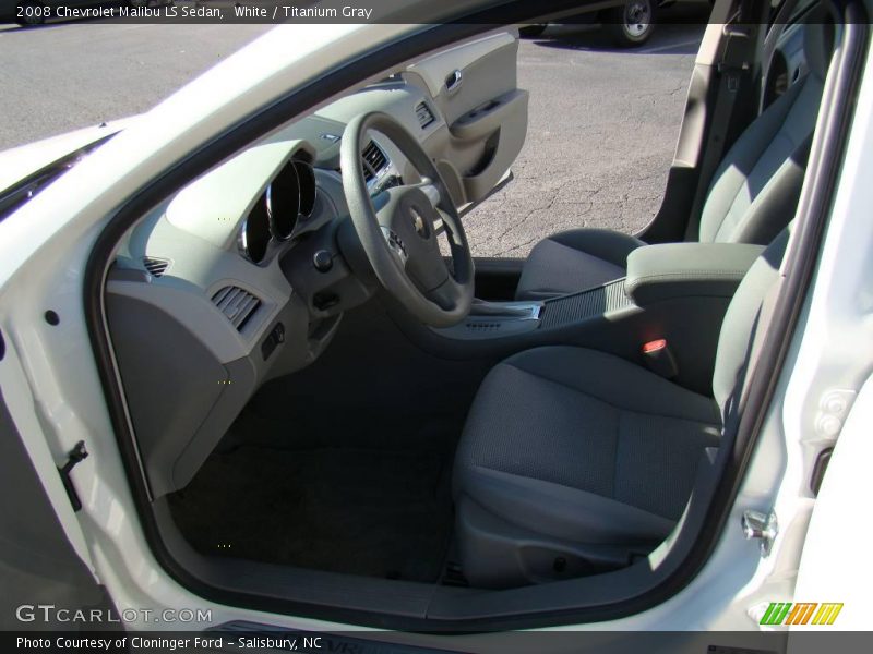 White / Titanium Gray 2008 Chevrolet Malibu LS Sedan