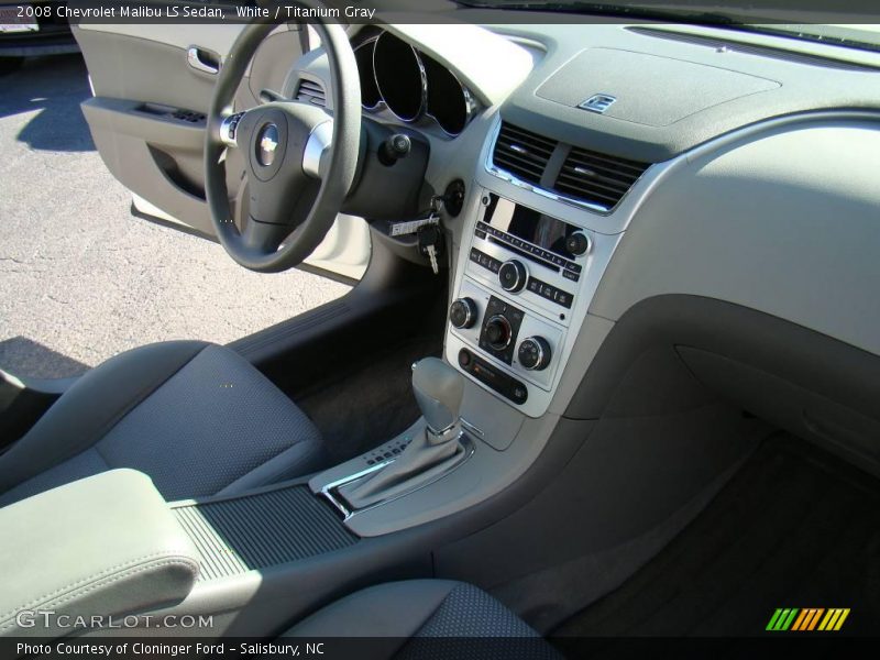 White / Titanium Gray 2008 Chevrolet Malibu LS Sedan