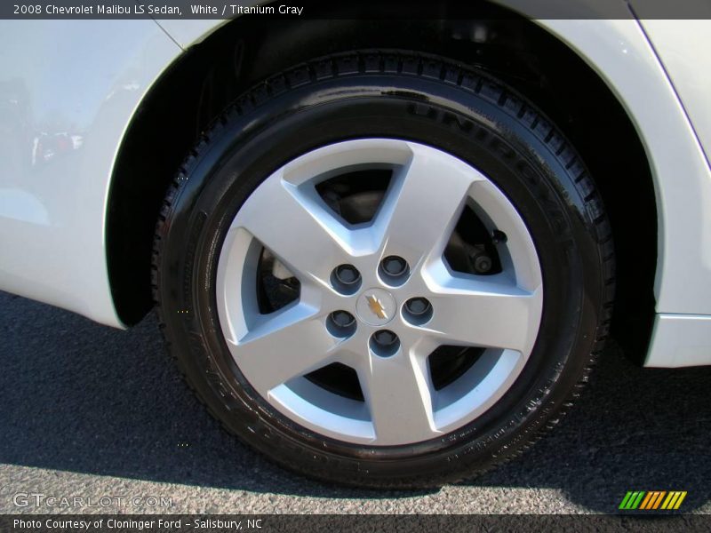 White / Titanium Gray 2008 Chevrolet Malibu LS Sedan