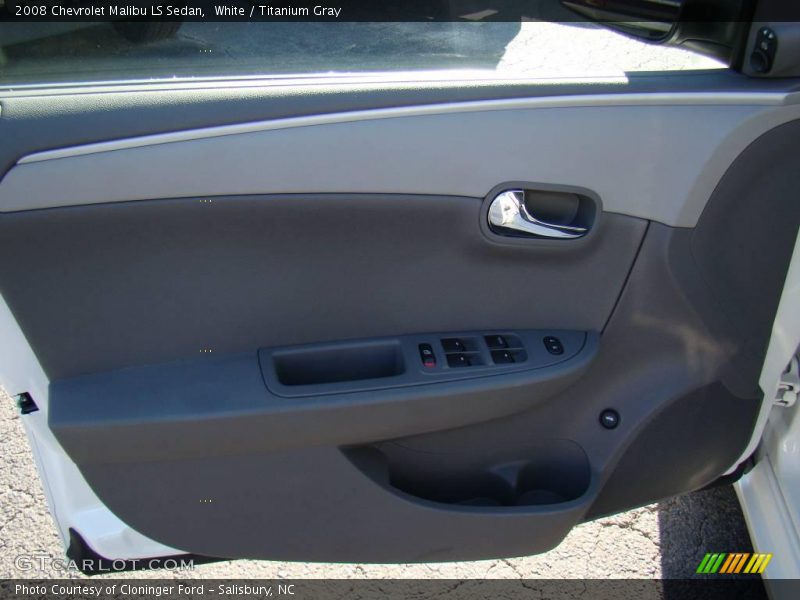 White / Titanium Gray 2008 Chevrolet Malibu LS Sedan