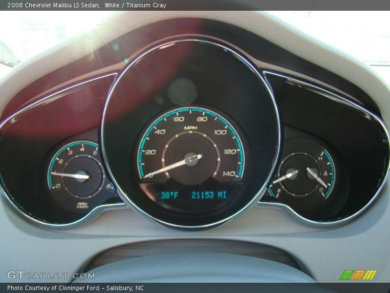 White / Titanium Gray 2008 Chevrolet Malibu LS Sedan
