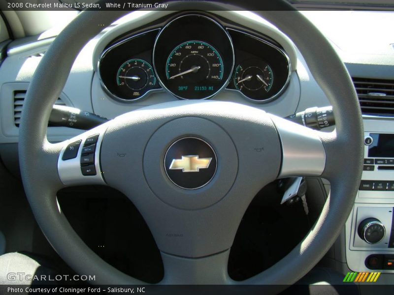 White / Titanium Gray 2008 Chevrolet Malibu LS Sedan