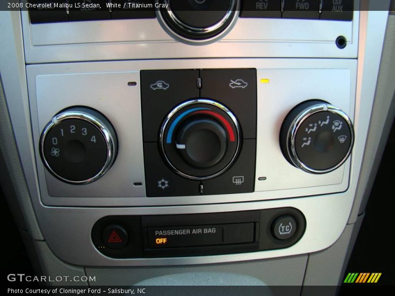 White / Titanium Gray 2008 Chevrolet Malibu LS Sedan