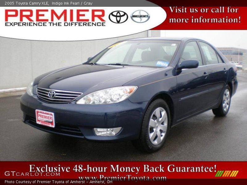 Indigo Ink Pearl / Gray 2005 Toyota Camry XLE