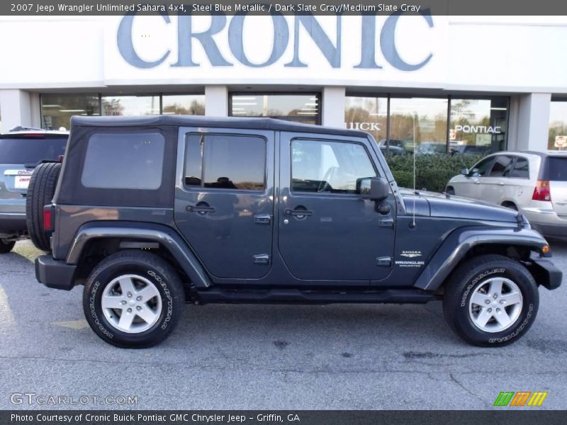 Steel Blue Metallic / Dark Slate Gray/Medium Slate Gray 2007 Jeep Wrangler Unlimited Sahara 4x4