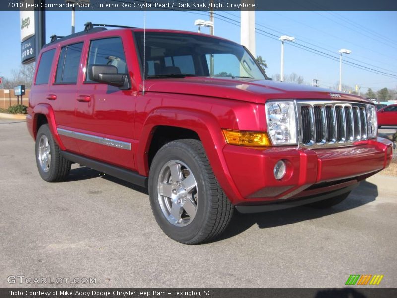 Inferno Red Crystal Pearl / Dark Khaki/Light Graystone 2010 Jeep Commander Sport