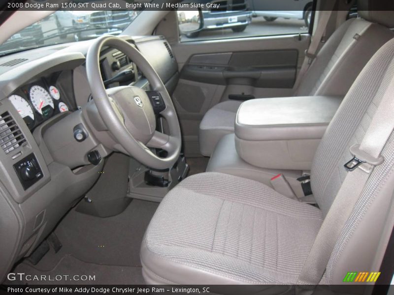 Bright White / Medium Slate Gray 2008 Dodge Ram 1500 SXT Quad Cab