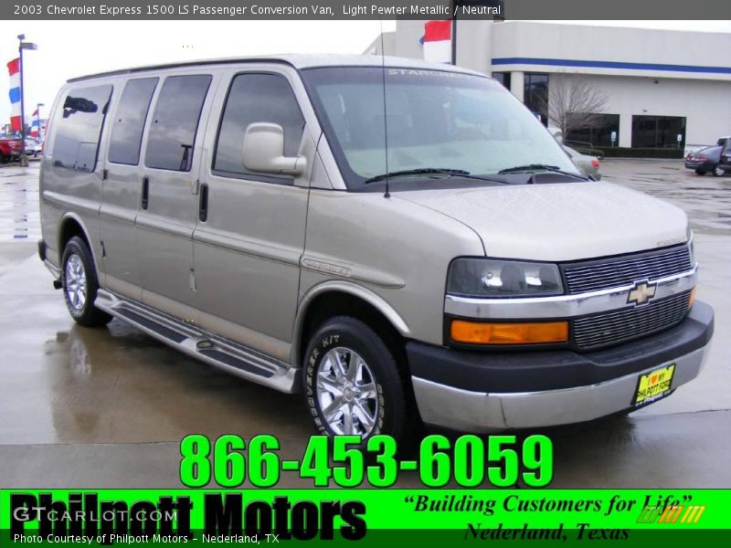 Light Pewter Metallic / Neutral 2003 Chevrolet Express 1500 LS Passenger Conversion Van