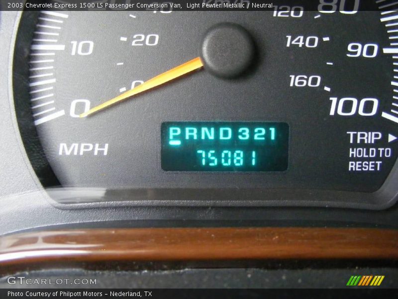 Light Pewter Metallic / Neutral 2003 Chevrolet Express 1500 LS Passenger Conversion Van