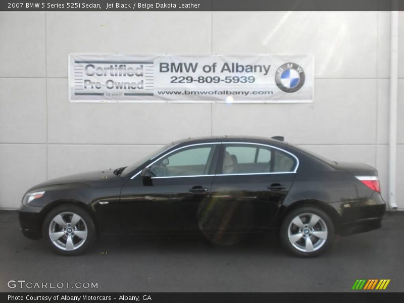 Jet Black / Beige Dakota Leather 2007 BMW 5 Series 525i Sedan