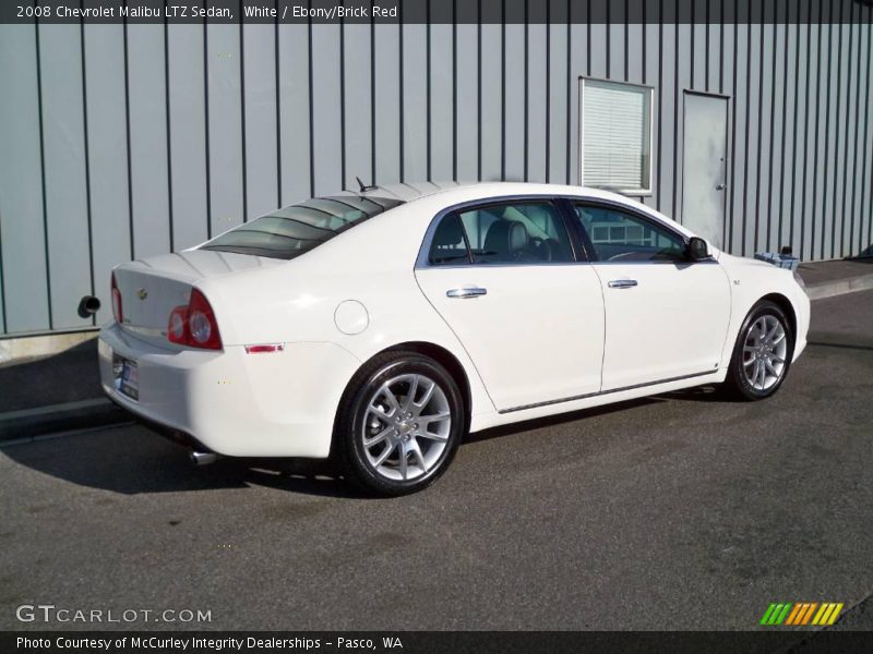 White / Ebony/Brick Red 2008 Chevrolet Malibu LTZ Sedan