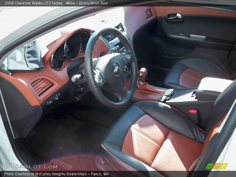 White / Ebony/Brick Red 2008 Chevrolet Malibu LTZ Sedan