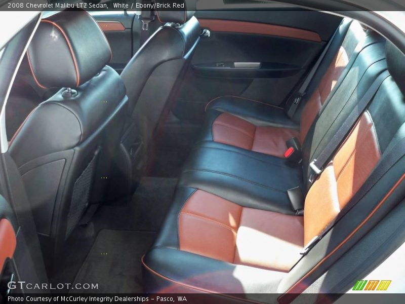 White / Ebony/Brick Red 2008 Chevrolet Malibu LTZ Sedan