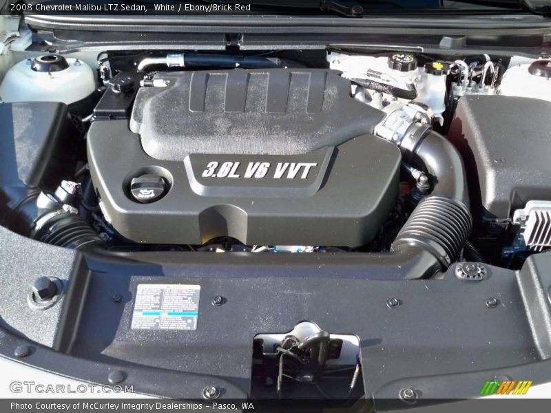 White / Ebony/Brick Red 2008 Chevrolet Malibu LTZ Sedan