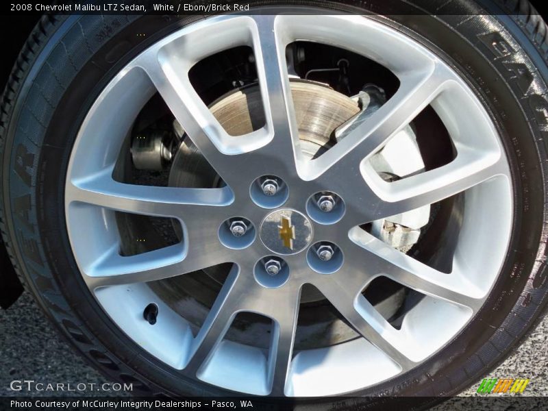 White / Ebony/Brick Red 2008 Chevrolet Malibu LTZ Sedan