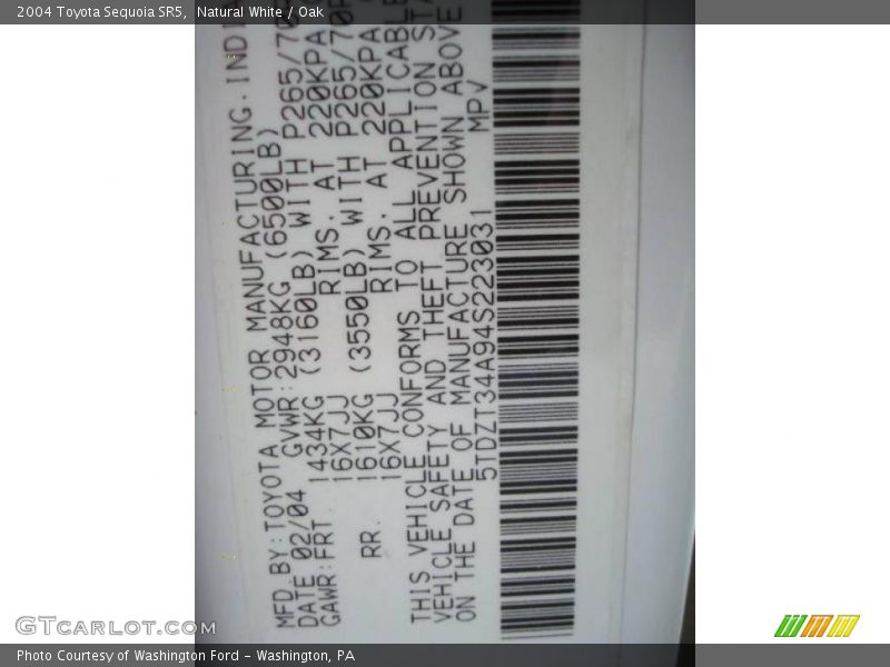 Natural White / Oak 2004 Toyota Sequoia SR5