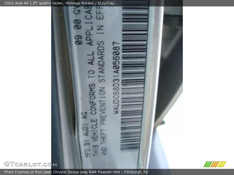 Melange Metallic / Ecru/Clay 2001 Audi A4 1.8T quattro Sedan