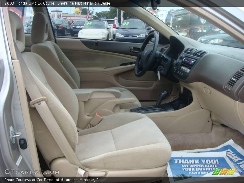 Shoreline Mist Metallic / Beige 2003 Honda Civic LX Coupe