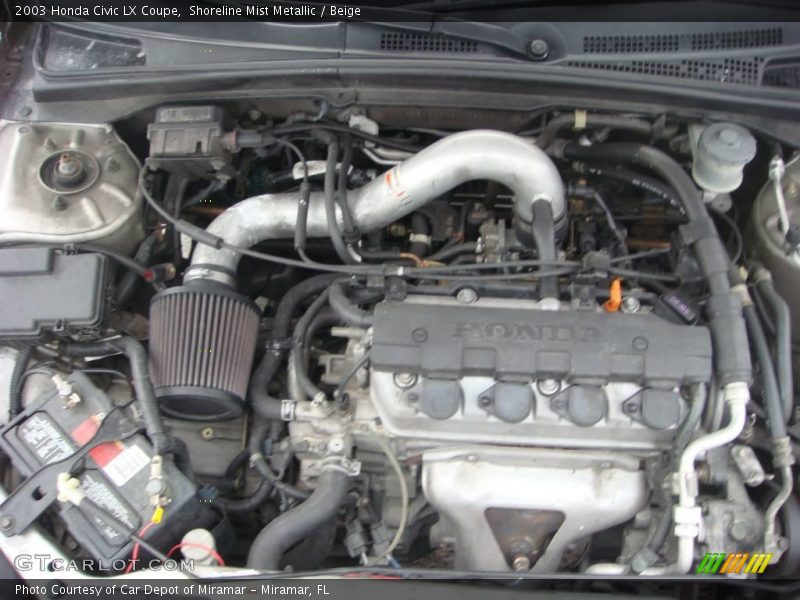 Shoreline Mist Metallic / Beige 2003 Honda Civic LX Coupe