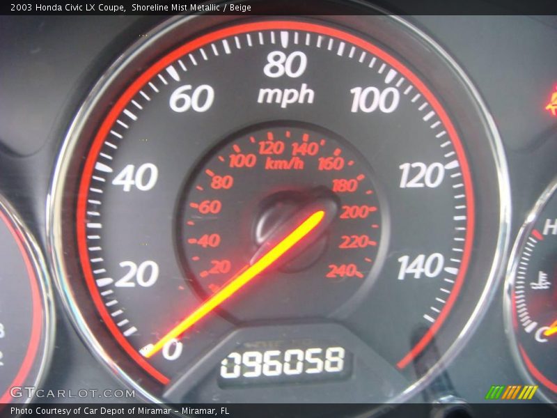 Shoreline Mist Metallic / Beige 2003 Honda Civic LX Coupe