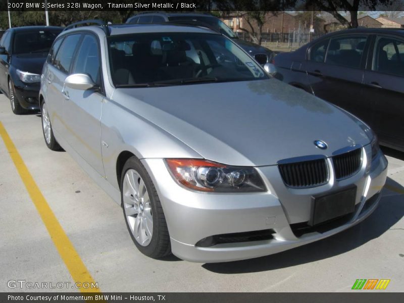 Titanium Silver Metallic / Black 2007 BMW 3 Series 328i Wagon