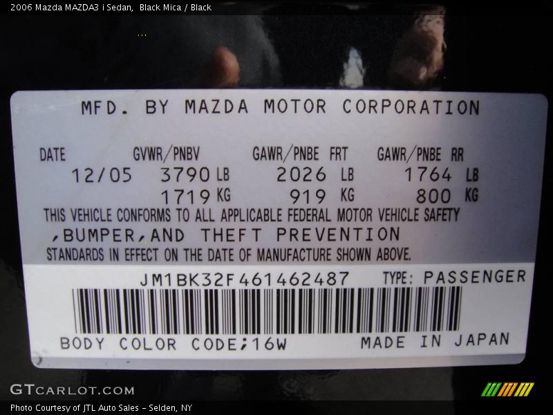 Black Mica / Black 2006 Mazda MAZDA3 i Sedan