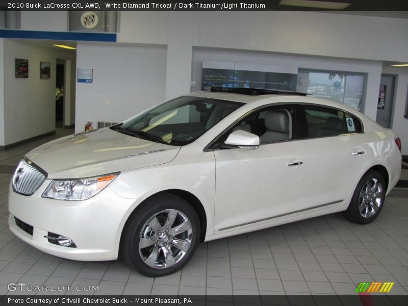 White Diamond Tricoat / Dark Titanium/Light Titanium 2010 Buick LaCrosse CXL AWD