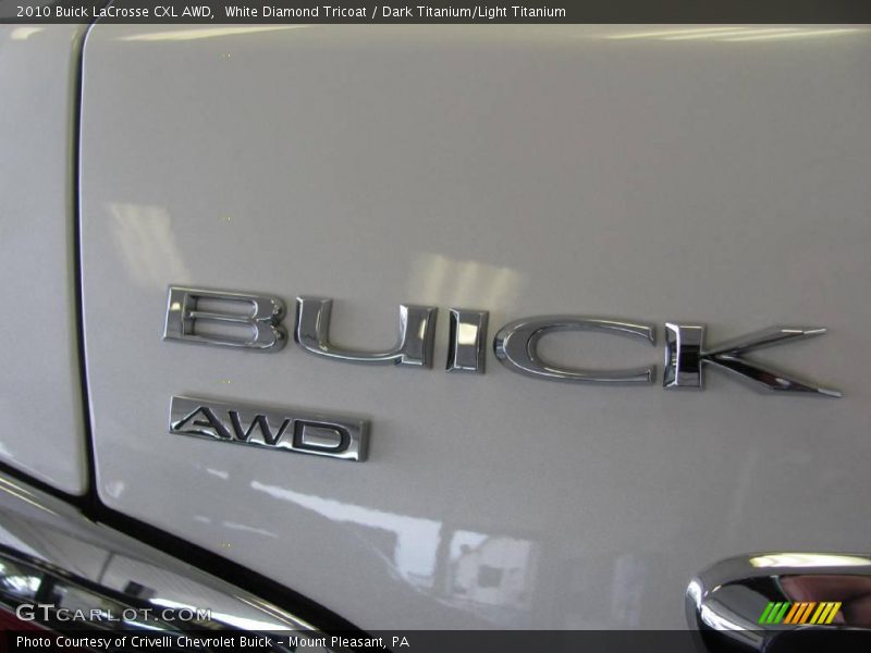 White Diamond Tricoat / Dark Titanium/Light Titanium 2010 Buick LaCrosse CXL AWD