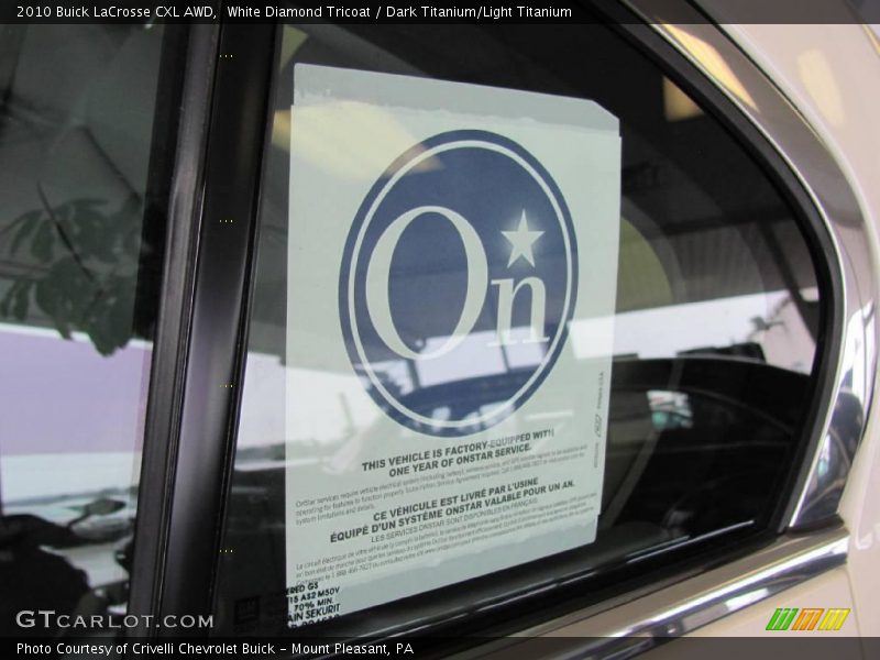 White Diamond Tricoat / Dark Titanium/Light Titanium 2010 Buick LaCrosse CXL AWD