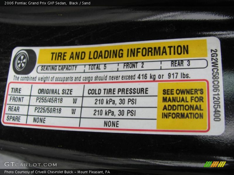 Black / Sand 2006 Pontiac Grand Prix GXP Sedan