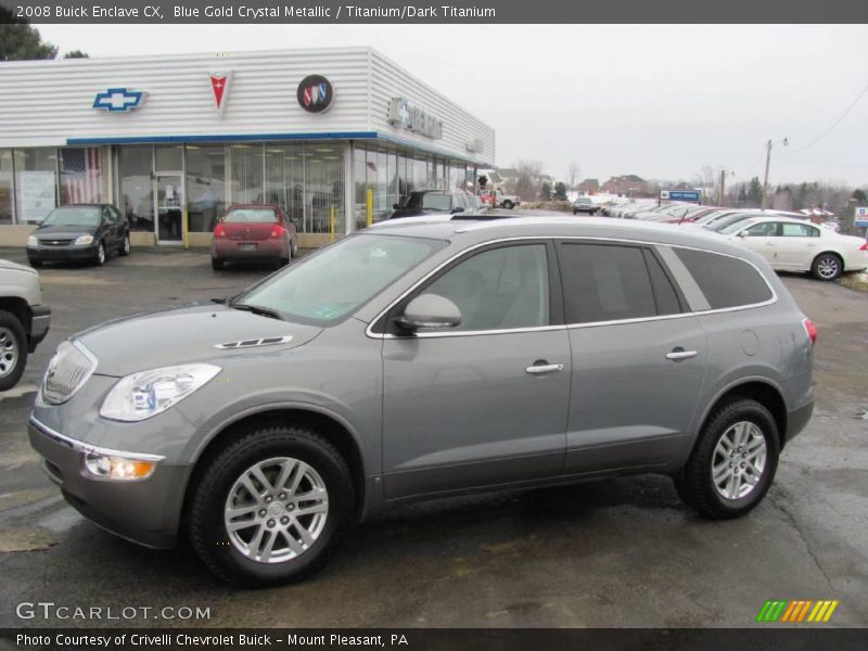 Blue Gold Crystal Metallic / Titanium/Dark Titanium 2008 Buick Enclave CX