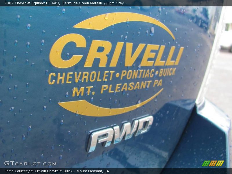 Bermuda Green Metallic / Light Gray 2007 Chevrolet Equinox LT AWD