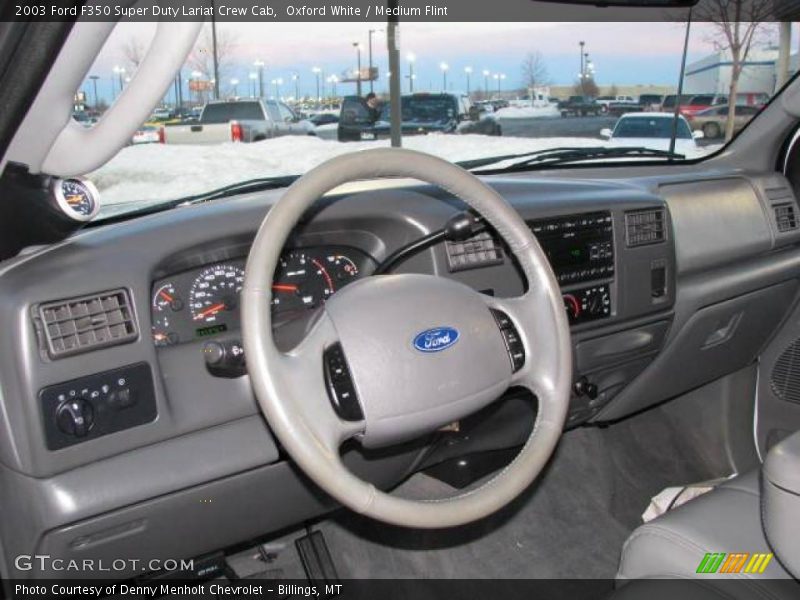 Oxford White / Medium Flint 2003 Ford F350 Super Duty Lariat Crew Cab