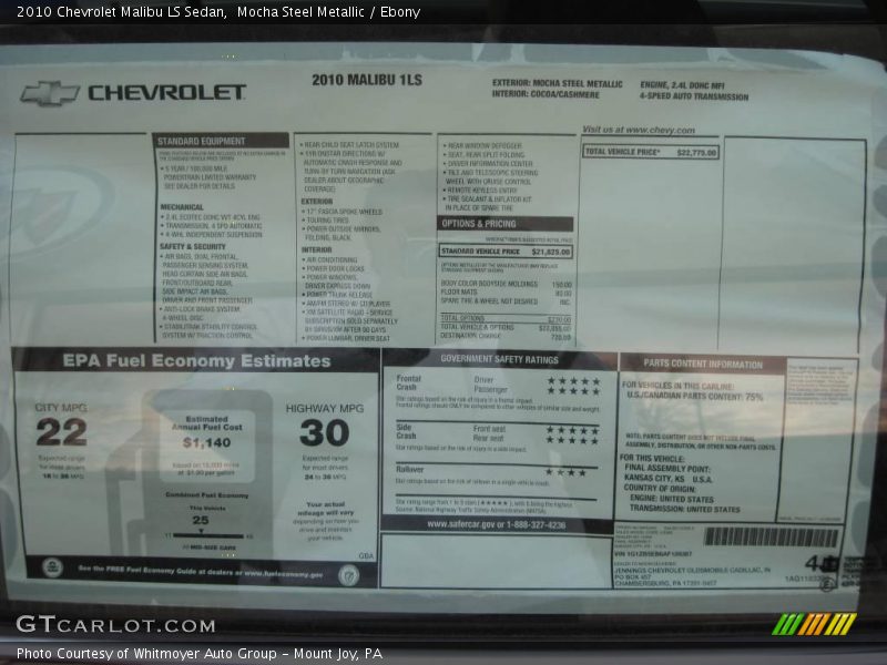 Mocha Steel Metallic / Ebony 2010 Chevrolet Malibu LS Sedan