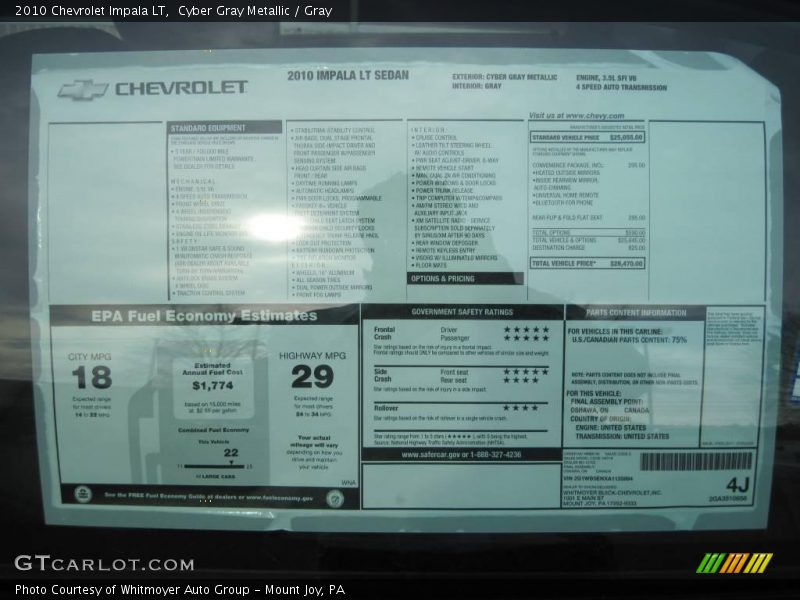 Cyber Gray Metallic / Gray 2010 Chevrolet Impala LT