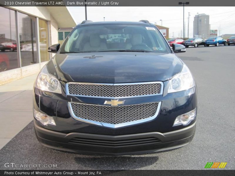 Dark Blue Metallic / Light Gray 2010 Chevrolet Traverse LTZ AWD