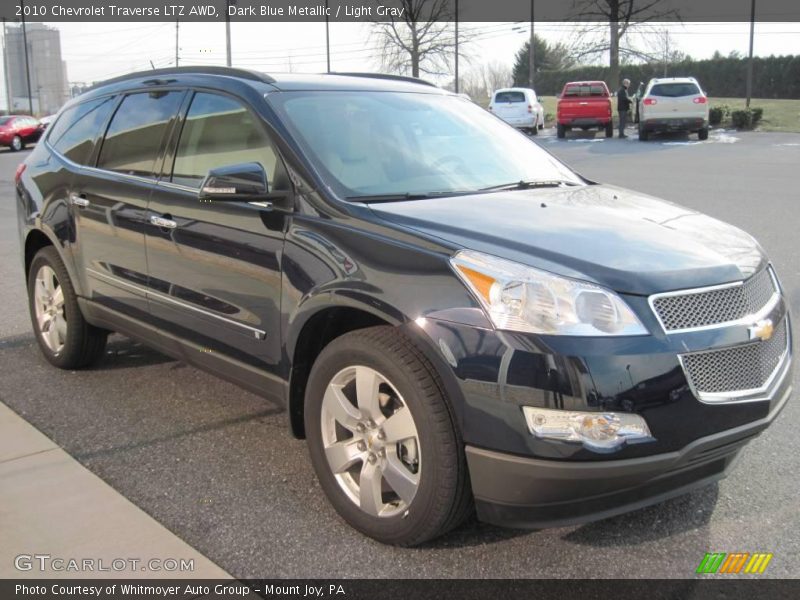 Dark Blue Metallic / Light Gray 2010 Chevrolet Traverse LTZ AWD