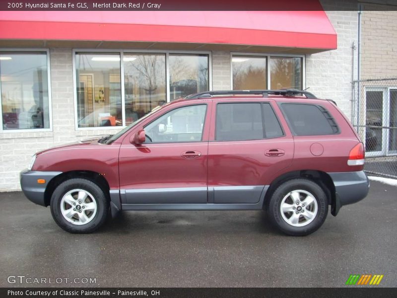 Merlot Dark Red / Gray 2005 Hyundai Santa Fe GLS