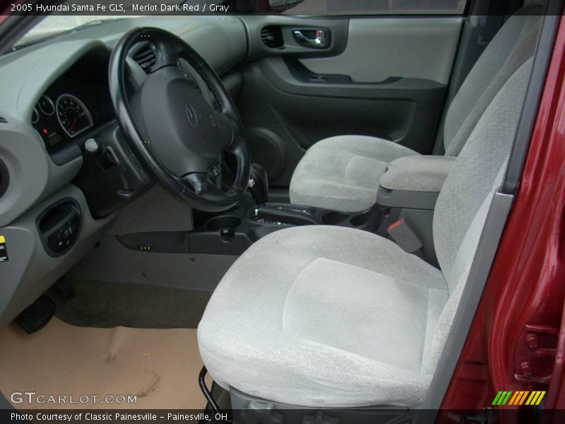 Merlot Dark Red / Gray 2005 Hyundai Santa Fe GLS