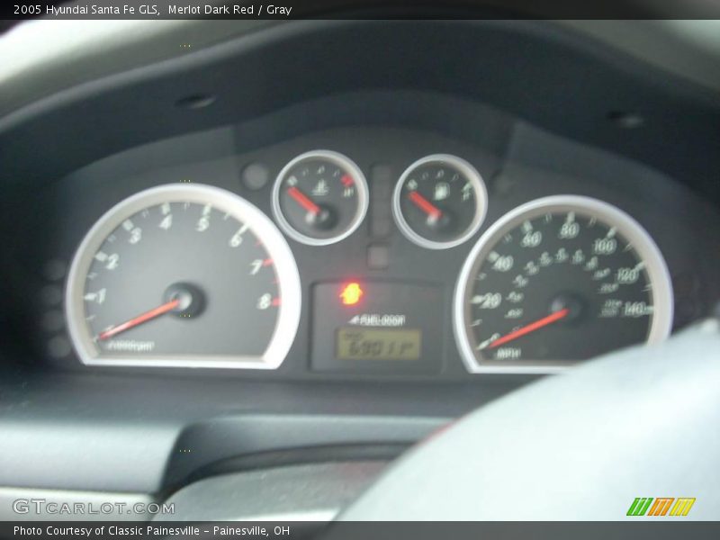 Merlot Dark Red / Gray 2005 Hyundai Santa Fe GLS