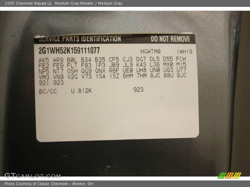 Medium Gray Metallic / Medium Gray 2005 Chevrolet Impala LS