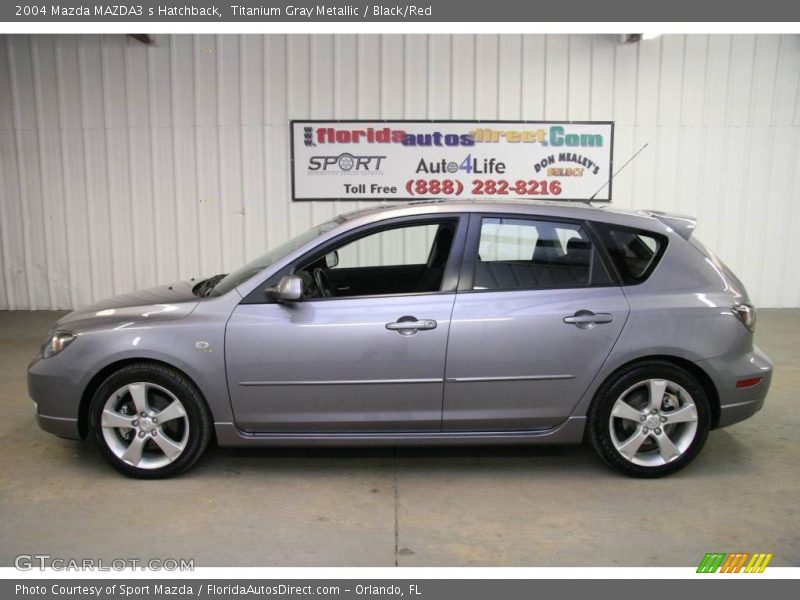 Titanium Gray Metallic / Black/Red 2004 Mazda MAZDA3 s Hatchback