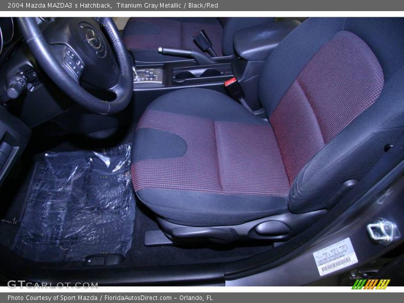 Titanium Gray Metallic / Black/Red 2004 Mazda MAZDA3 s Hatchback
