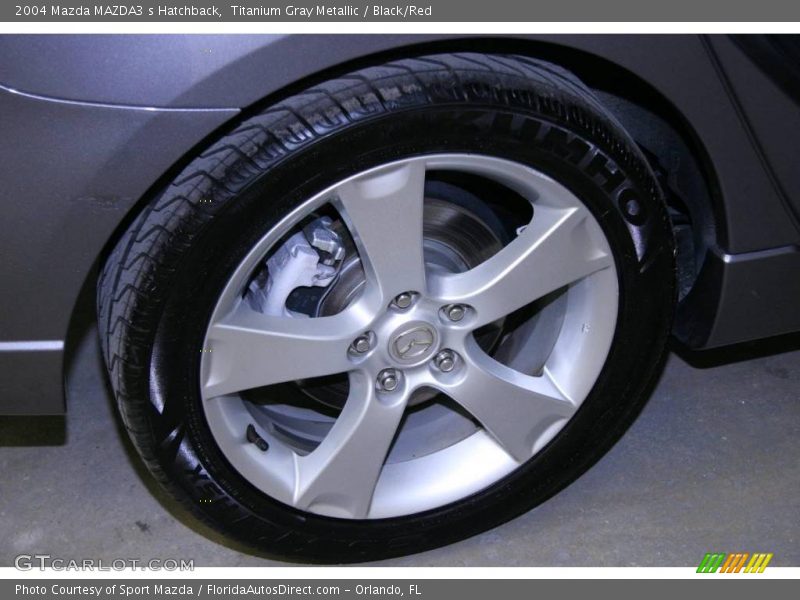 Titanium Gray Metallic / Black/Red 2004 Mazda MAZDA3 s Hatchback