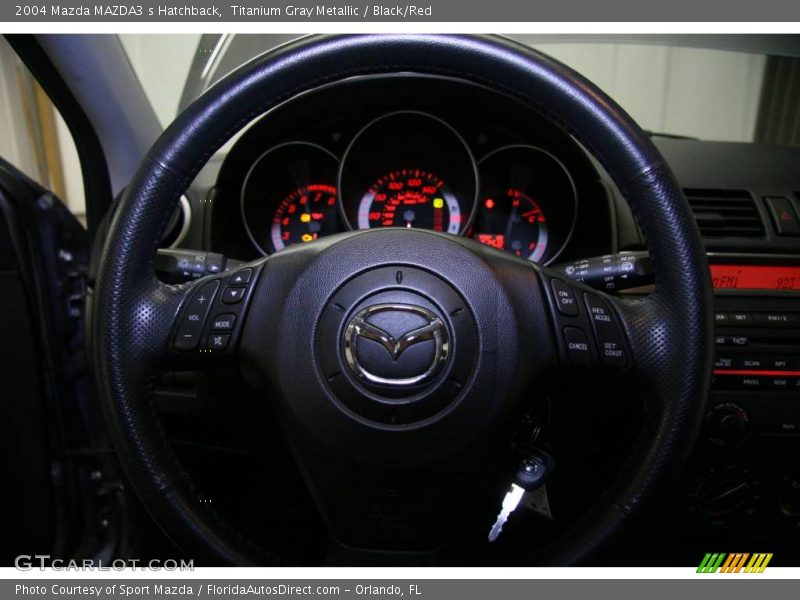 Titanium Gray Metallic / Black/Red 2004 Mazda MAZDA3 s Hatchback